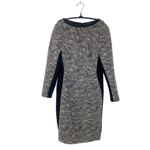 Lauren Ralph Lauren Dresses & Skirts - Lauren Ralph Lauren Black White 2 Toned Sheath Mini Dress EUC Sz 16 Stretchy Zip